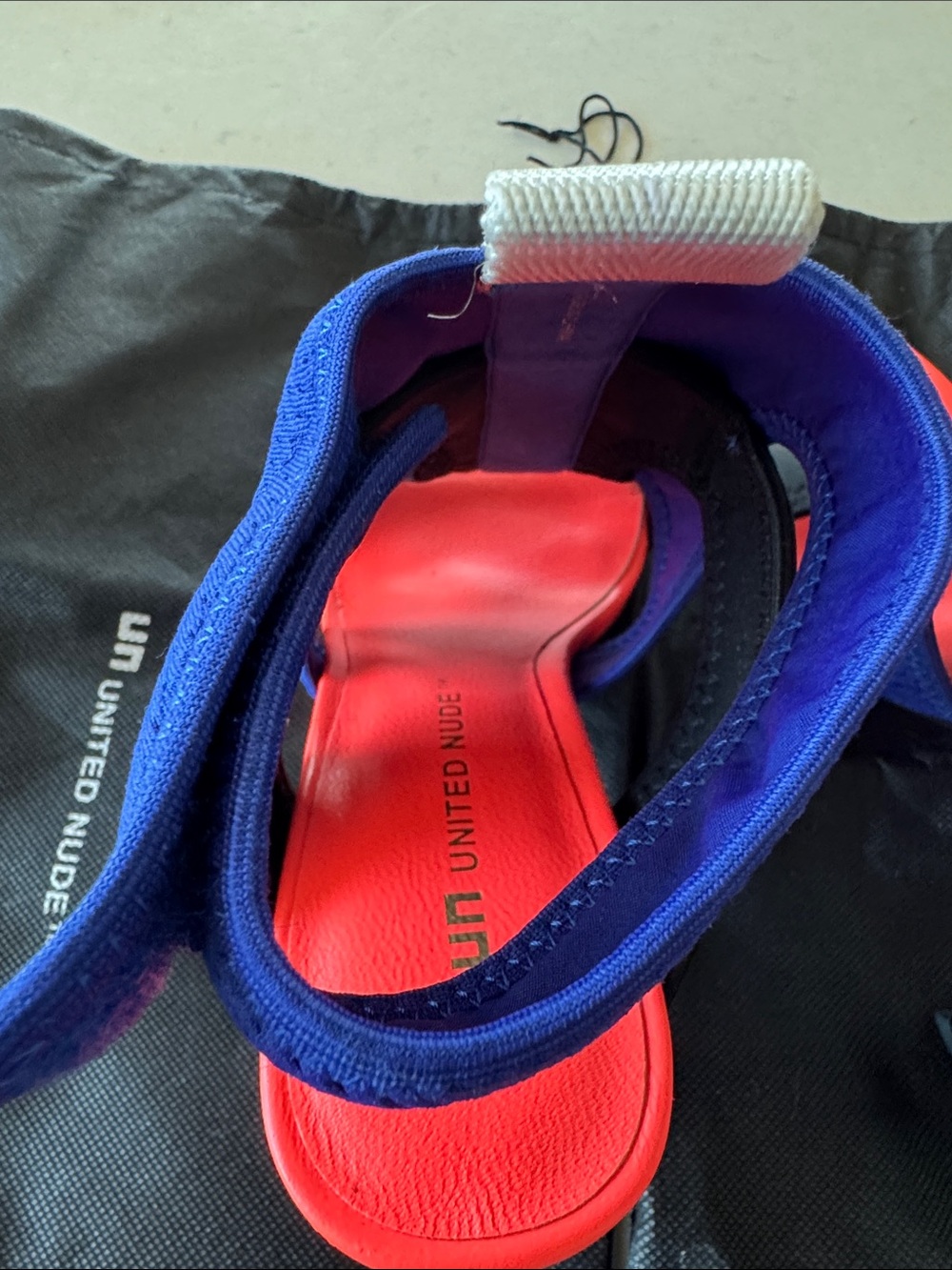 United Nude Blue and Red Open-Toe Block Heel Sandals by - Picture 3 of 10
